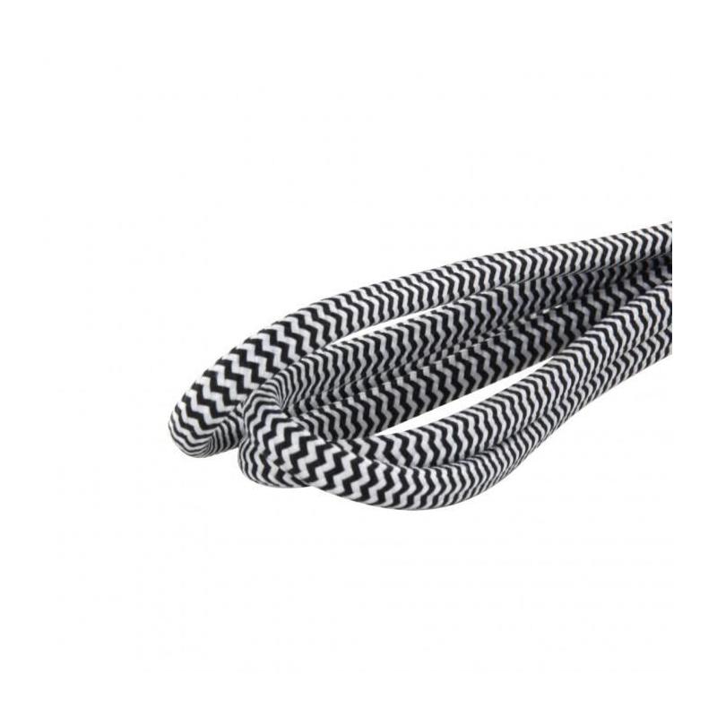 Extension textile noire/blanc 6A - 1,5m-Fiche noire