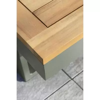 Salon de jardin modulable en bois d'acacia et aluminium - Kaki