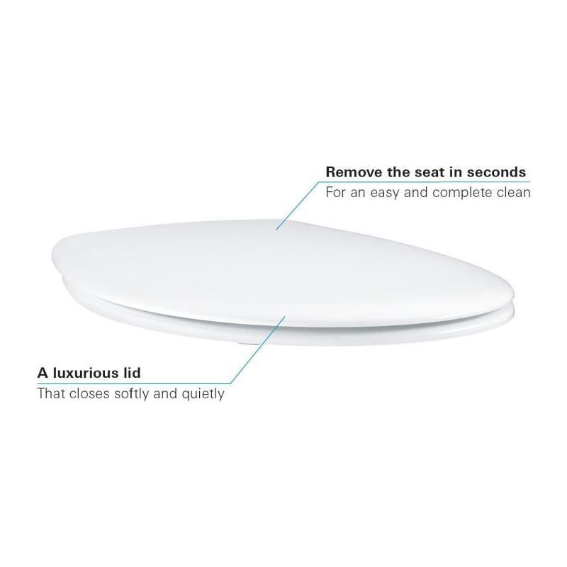 Abattant WC GROHE Bau Ceramic Blanc Alpin - SoftClose - Dimensions compactes