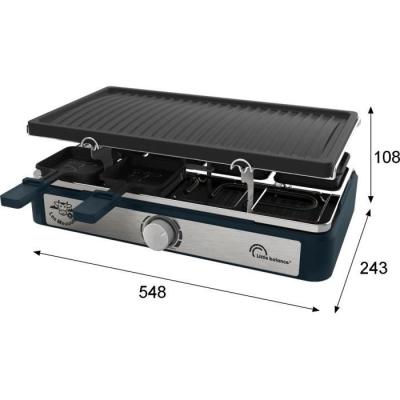 Appareil à raclette rectangulaire - LITTLE BALANCE - Maxi Grill & Cheese - Meuuh / poivre - 8 pers