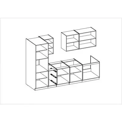 ROCK Cuisine complète 300 cm Chêne Lancelot et Blanc brillant