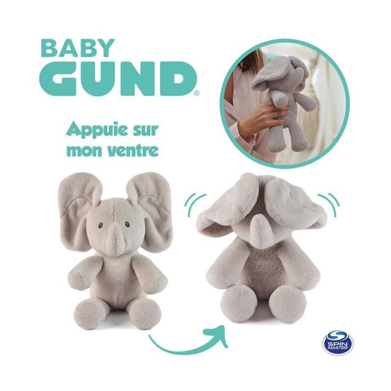 Cache-cache Flappy l'Éléphant Gund - Peluche 32x21x13 cm