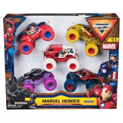 Pack de 5 véhicules Marvel Die-Cast Monster Jam 1:64