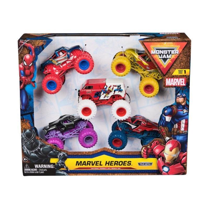 Pack de 5 véhicules Marvel Die-Cast Monster Jam 1:64