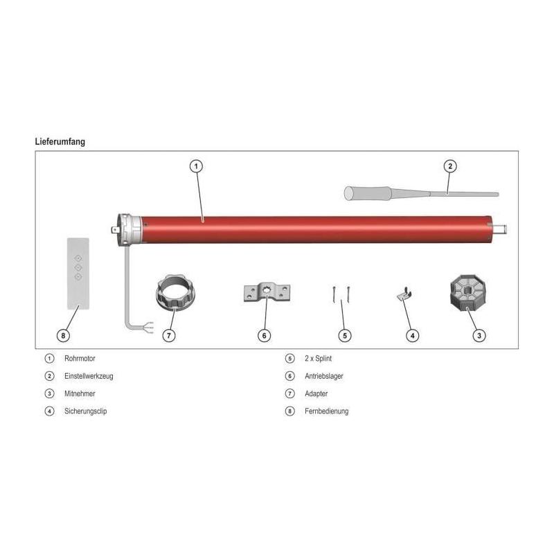 Moteur volet roulant radio + télécommande RM10MMB - SUPERROLLO - SR20915 - 60 mm - 10 Nm