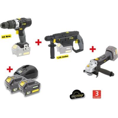 PACK X-FIT « GROS OEUVRE » 3 machines 18V + 2 batteries 18V 3.0Ah