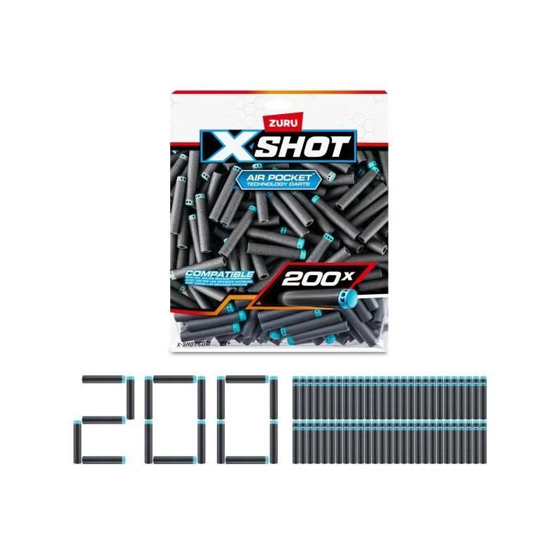 Recharge de fléchettes ZURU X-SHOT Excel Pack 200 - Technologie à poche d'air