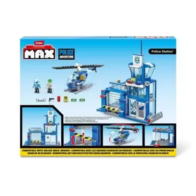 Set de construction ZURU - Poste de police avec héliport - 321 pièces