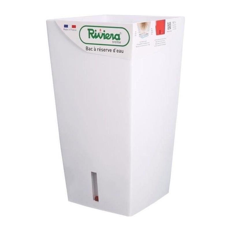 Pot de fleurs carré Eva New - 28 x 28 x H 52 cm - Blanc