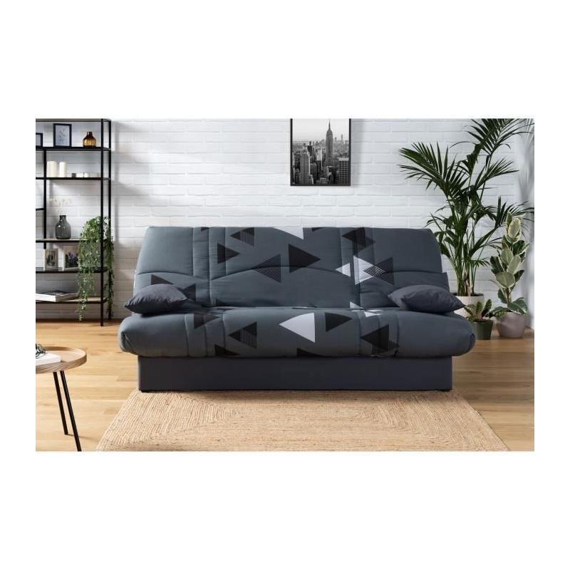 Banquette clic clac 3 places tissu Bikini gris - DREAM