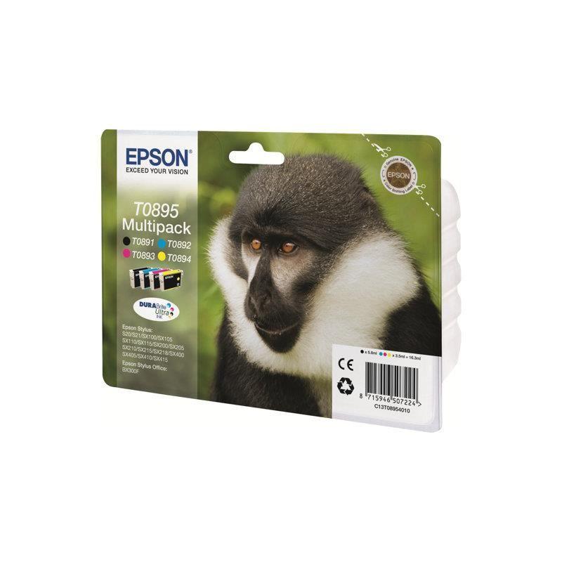 Encre EPSON Multipack T0895 - Noir, Cyan, Magenta, Jaune (C13T08954020)