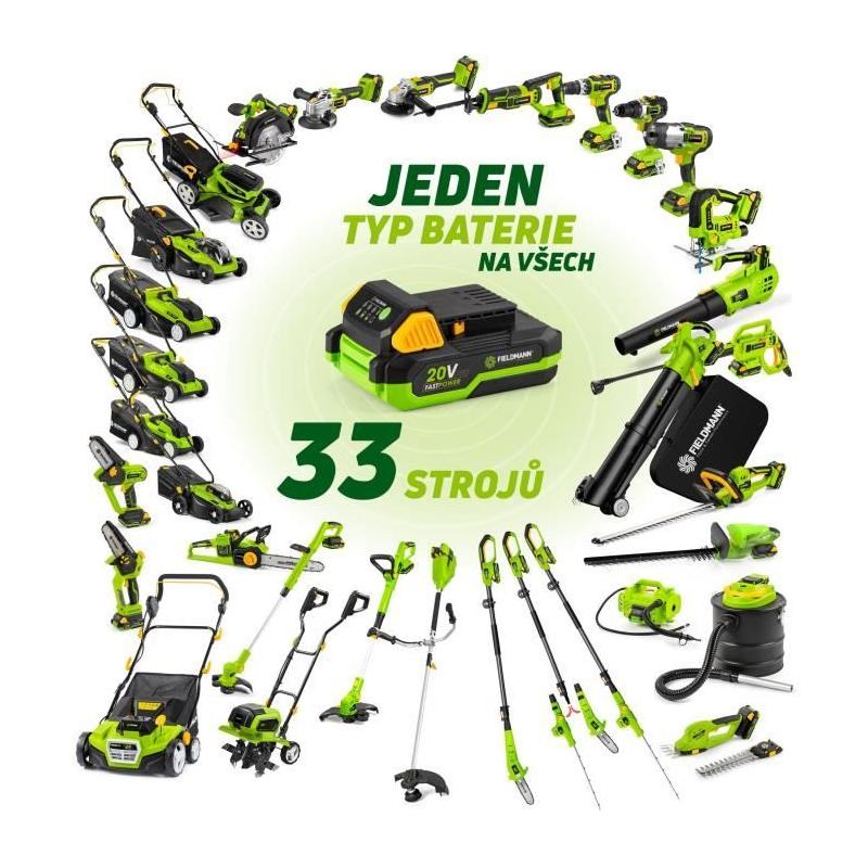 Tondeuse sans fil FIELDMANN - 20V - Coupe 37 cm - Hauteur max 75 mm