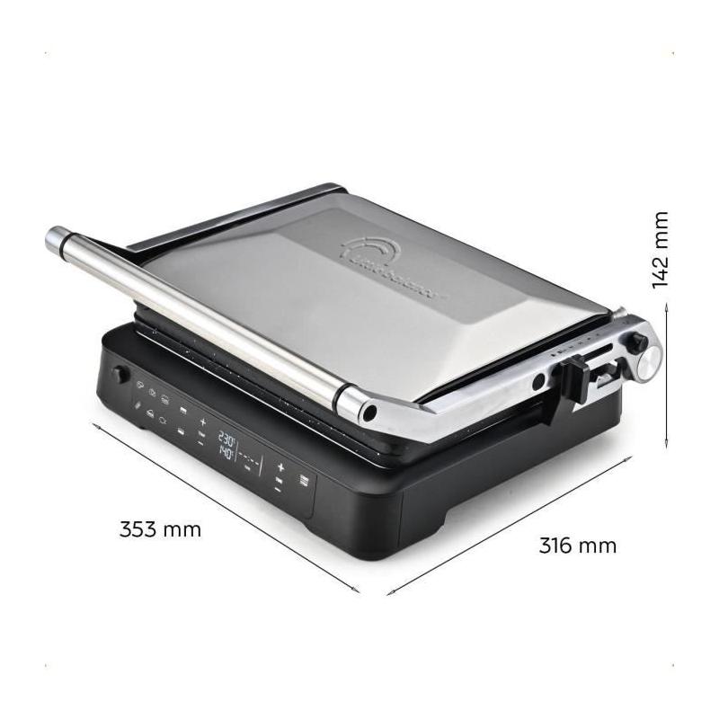 Grill viande LITTLE BALANCE 2000W - 6 positions - Aluminium / Noir
