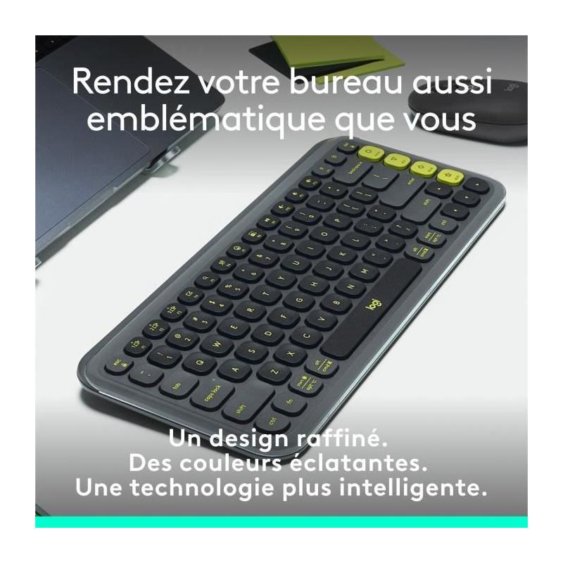 Clavier Logitech Sans Fil Pop Icon Keys AZERTY Graphite
