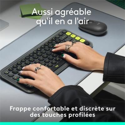 Clavier Logitech Sans Fil Pop Icon Keys AZERTY Graphite