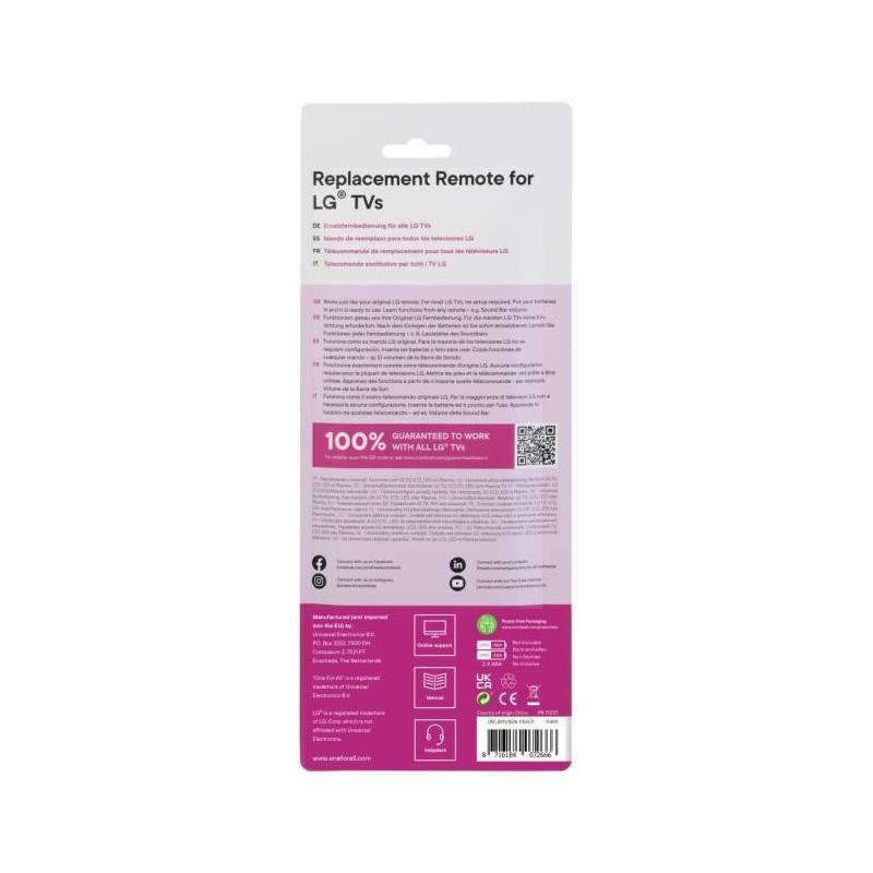 Télécommande de remplacement pour TV LG - Compacte et efficace