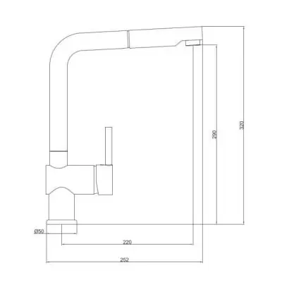 Robinet de cuisine Matsouko - Avec douchette - Gris chromé et noir