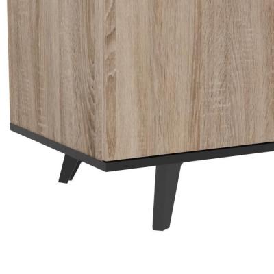 Buffet contemporain Wayne en chêne brossé et noir mat - Made in France