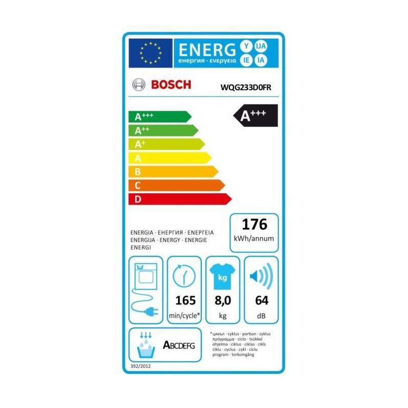 Sèche-linge pompe à chaleur Bosch WQG233D0FR SER6