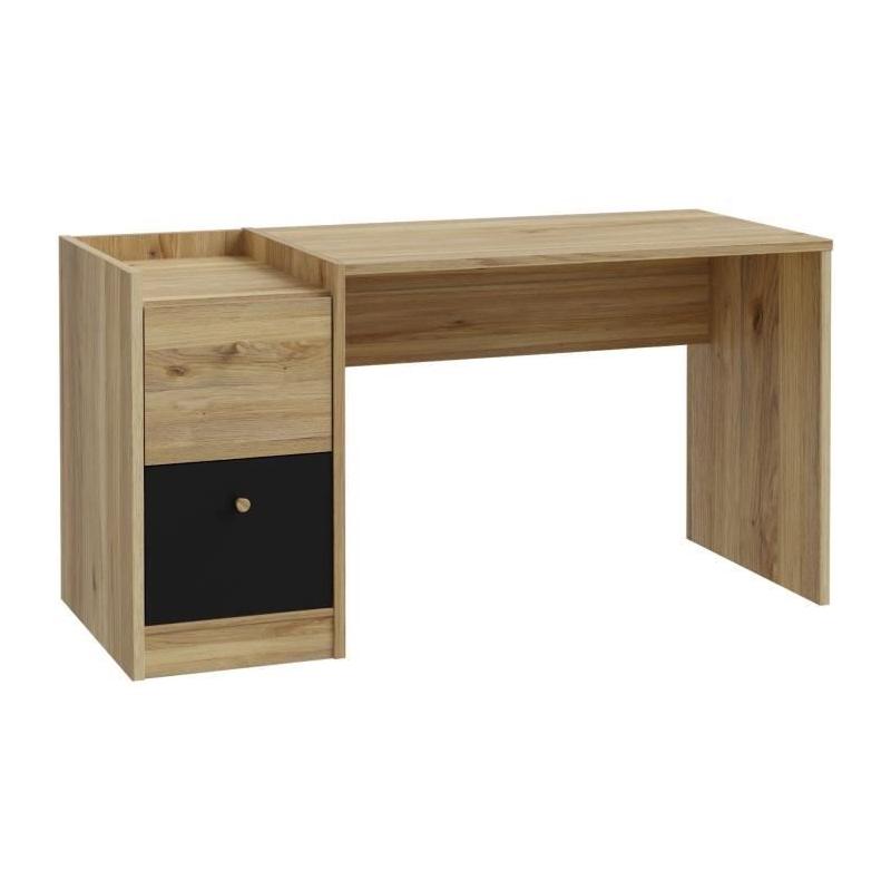 Bureau COXIM Chêne/Noir - Compact et Élégant