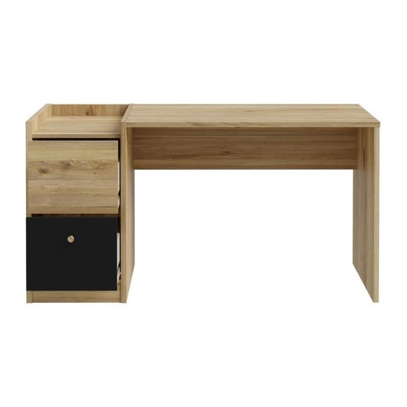 Bureau COXIM Chêne/Noir - Compact et Élégant