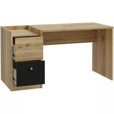 Bureau COXIM Chêne/Noir - Compact et Élégant