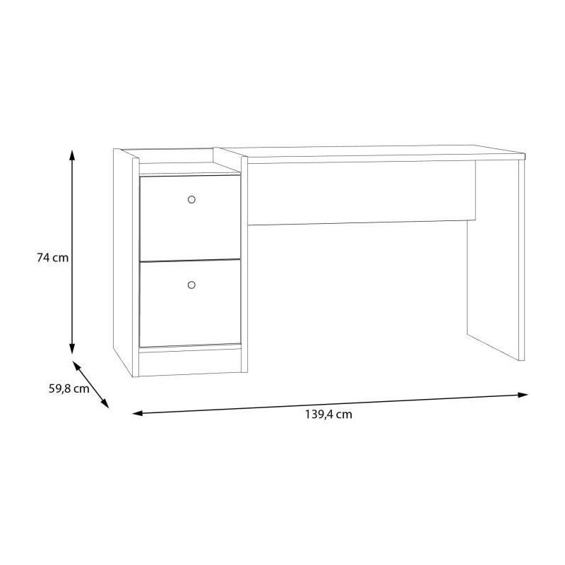 Bureau COXIM Chêne/Noir - Compact et Élégant