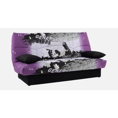 Banquette clic-clac 3 places en coton mauve - DREAM