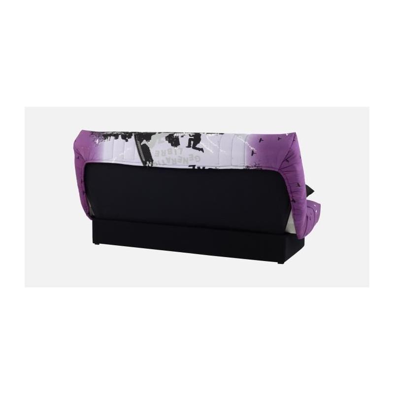 Banquette clic-clac 3 places en coton mauve - DREAM