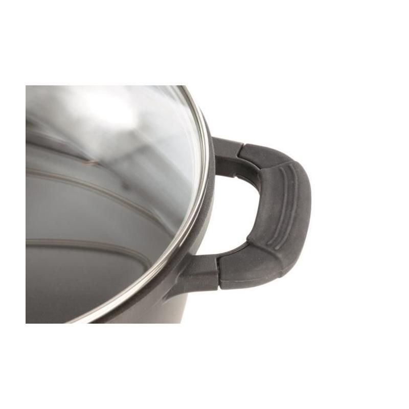 Faitout fonte d'aluminium GSW 28 cm Induction Noir • FAITOUT - MARMITE
