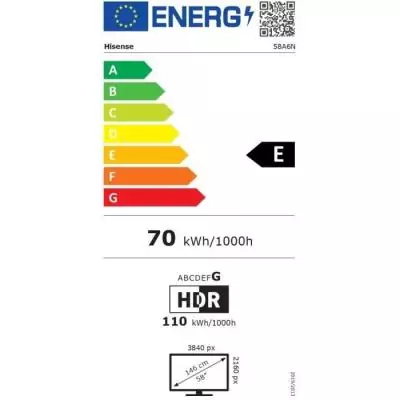 TV LED HISENSE 58A6N - 58" 4K UHD Dolby Vision