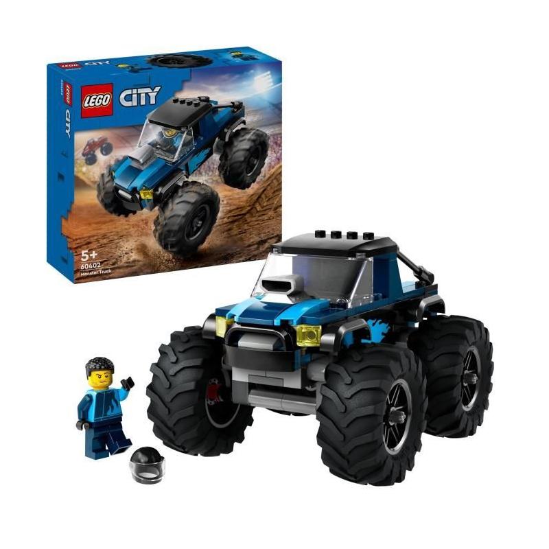 LEGO 60402 City Le Monster Truck Bleu - Jouet Camion Tout-Terrain Fun!