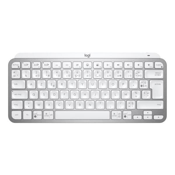 Clavier - Sans fil - Logitech - Mx Keys Mini - Rétroéclairé - AZERTY - Gris clair