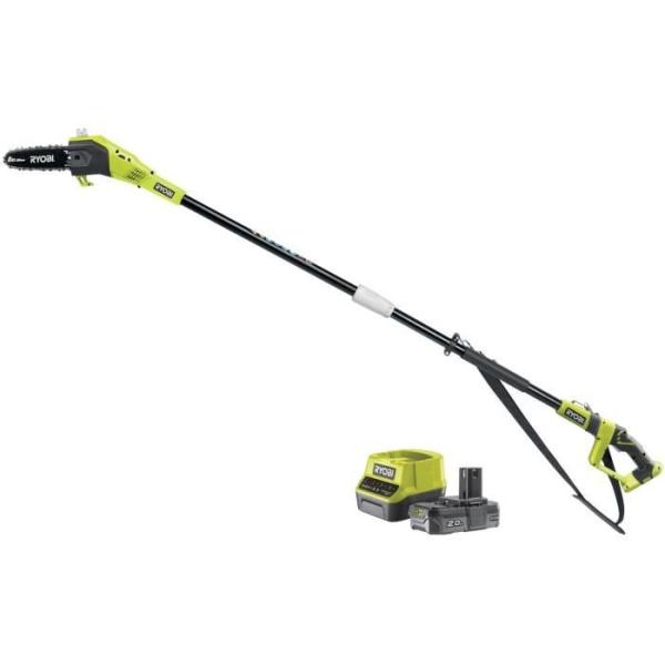 RYOBI - Élagueur sur perche 18V - guide 20 cm - 5,5 m/s - tube d'extension 95 cm fourni - batterie 2,0 Ah & chargeur - RPP18202