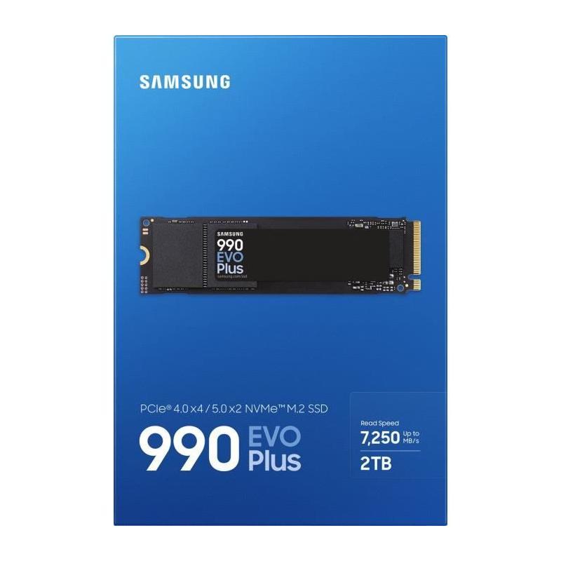 SSD Interne Samsung 990 EVO Plus 2 To - Vitesse lecture jusqu'à 7250 Mo/s