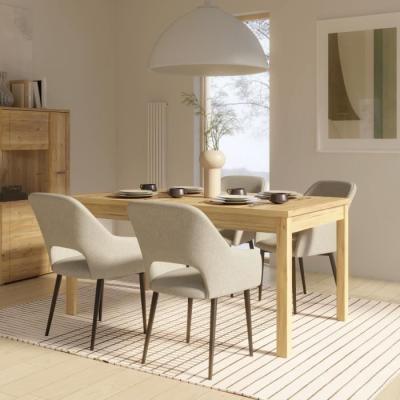 Table à manger extensible synchronisée - COMO Chene - 160/207 x 90 x 76,6 cm