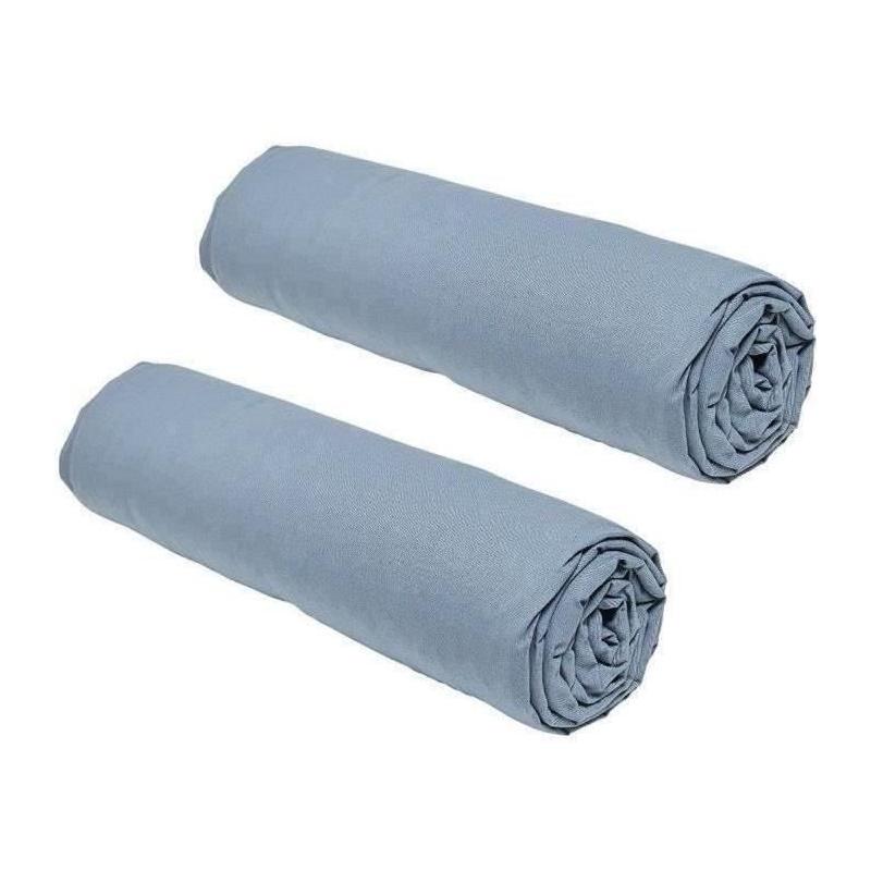 Lot de 2 draps housses en coton TODAY Essential - Taille 140 x 190 cm