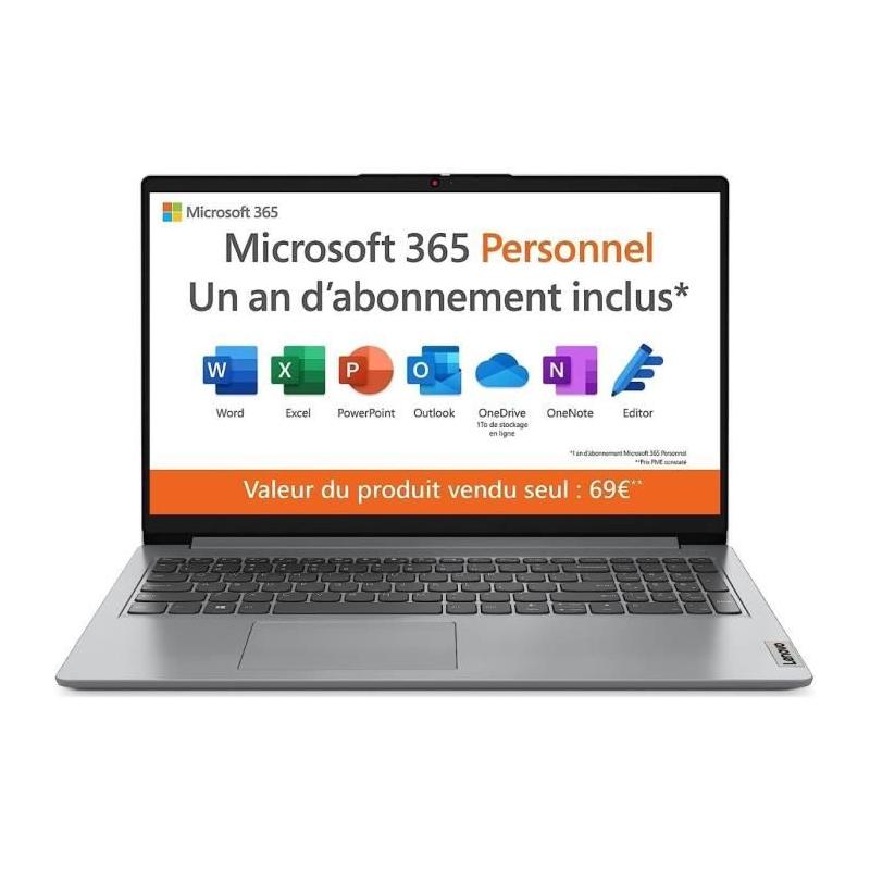 PC Portable LENOVO IdeaPad 1 15IGL7 | Windows 11 + Office - 15,6'' FHD