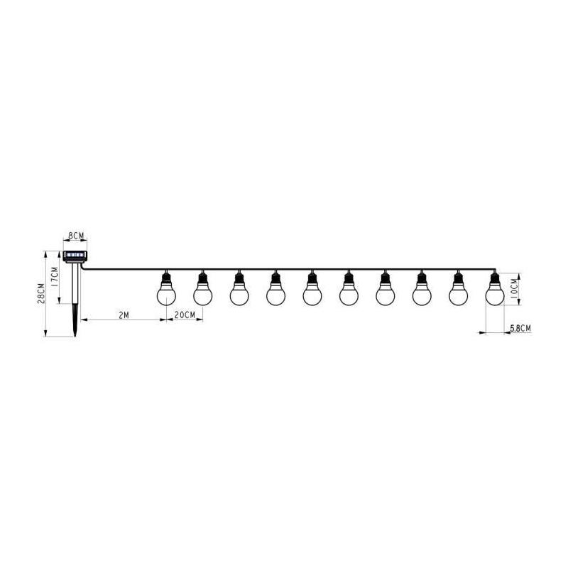 Guirlande solaire guinguette GALIX - Illuminez votre extérieur!