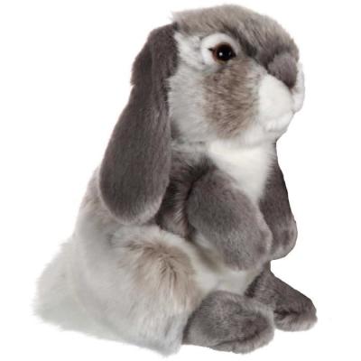 Peluche Lapin Bélier Gris 18 cm - Jouet Gipsy