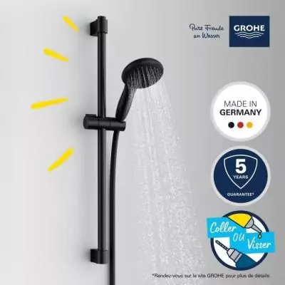Ensemble de douche GROHE Vitalio Start 110 - Noir et économie d'eau