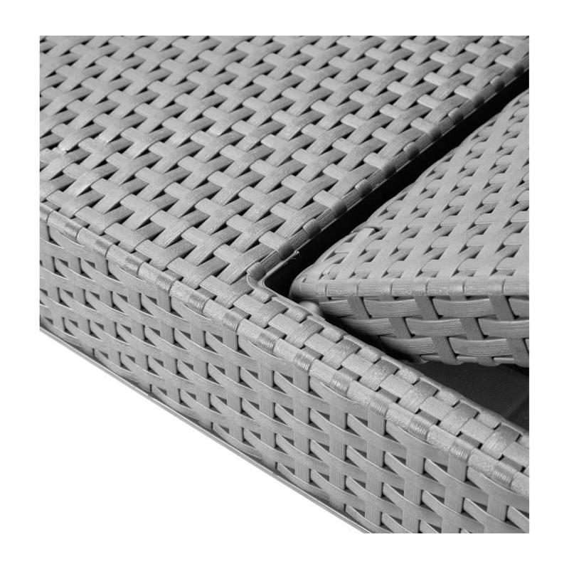 Bain de soleil en résine imitation rotin tressé - Gris - Allibert by KETER