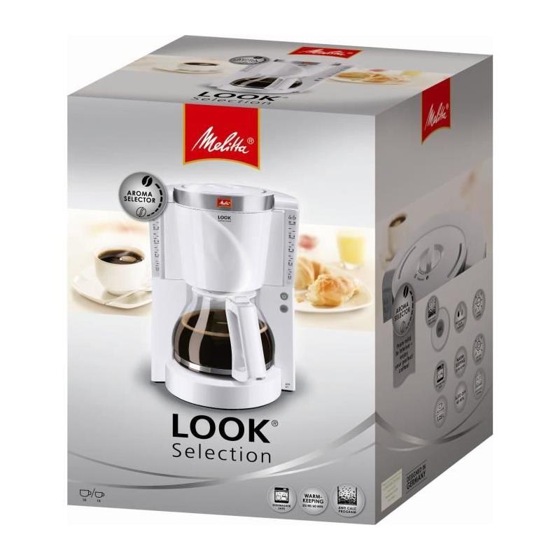 Cafetière Melitta Look IV Selection 1011-03 Blanc/Acier Brossé