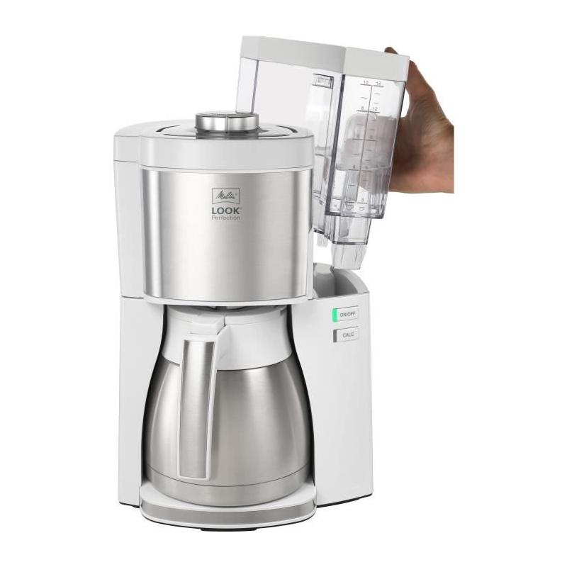 Cafetière filtre MELITTA 10 tasses - Blanc/Acier Brossé