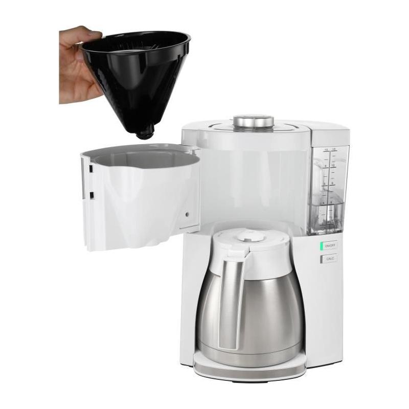 Cafetière filtre MELITTA 10 tasses - Blanc/Acier Brossé