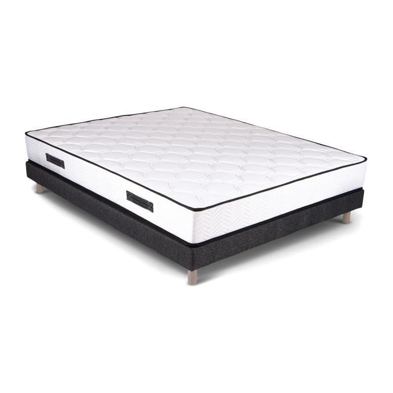 Ensemble sommier et matelas 140x190 cm ferme - 798 Ressorts ensachés et mémoire de forme