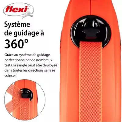 Laisse extensible TRIXIE flexi XTREME - Taille L - 8m - Noir et orange