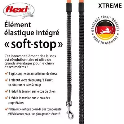Laisse extensible TRIXIE flexi XTREME - Taille L - 8m - Noir et orange