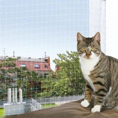Filet de protection chat transparent 6x3 m - Pratique et efficace