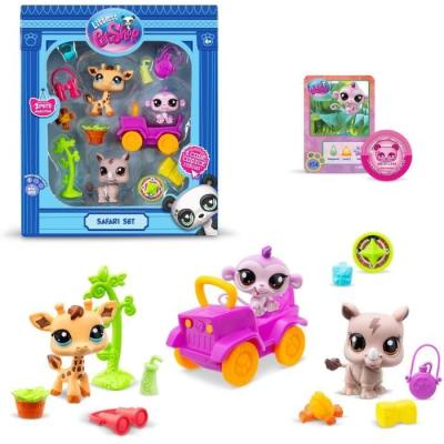 Figurines Littlest Pet Shop Pack Safari - 3 animaux et accessoires